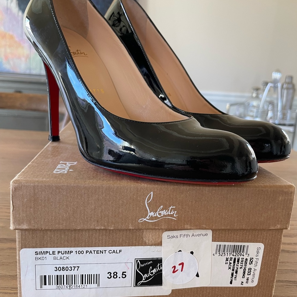 Christian Louboutin simple pump 100 black patent leather